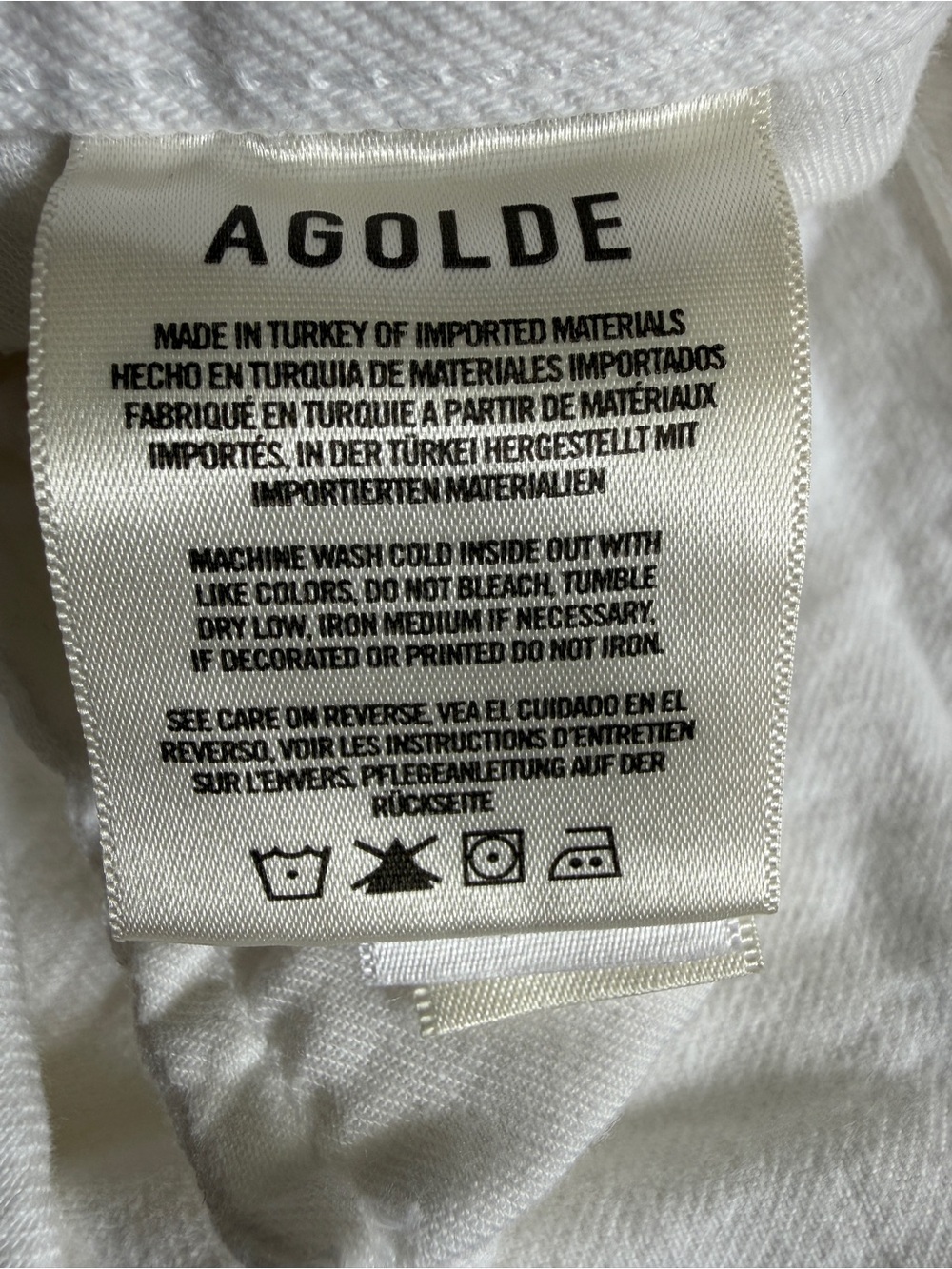 AGOLDE Stella White High-Waist Frayed Hem Women’s Hidden Button Fly Shorts- 23 - Picture 4 of 14